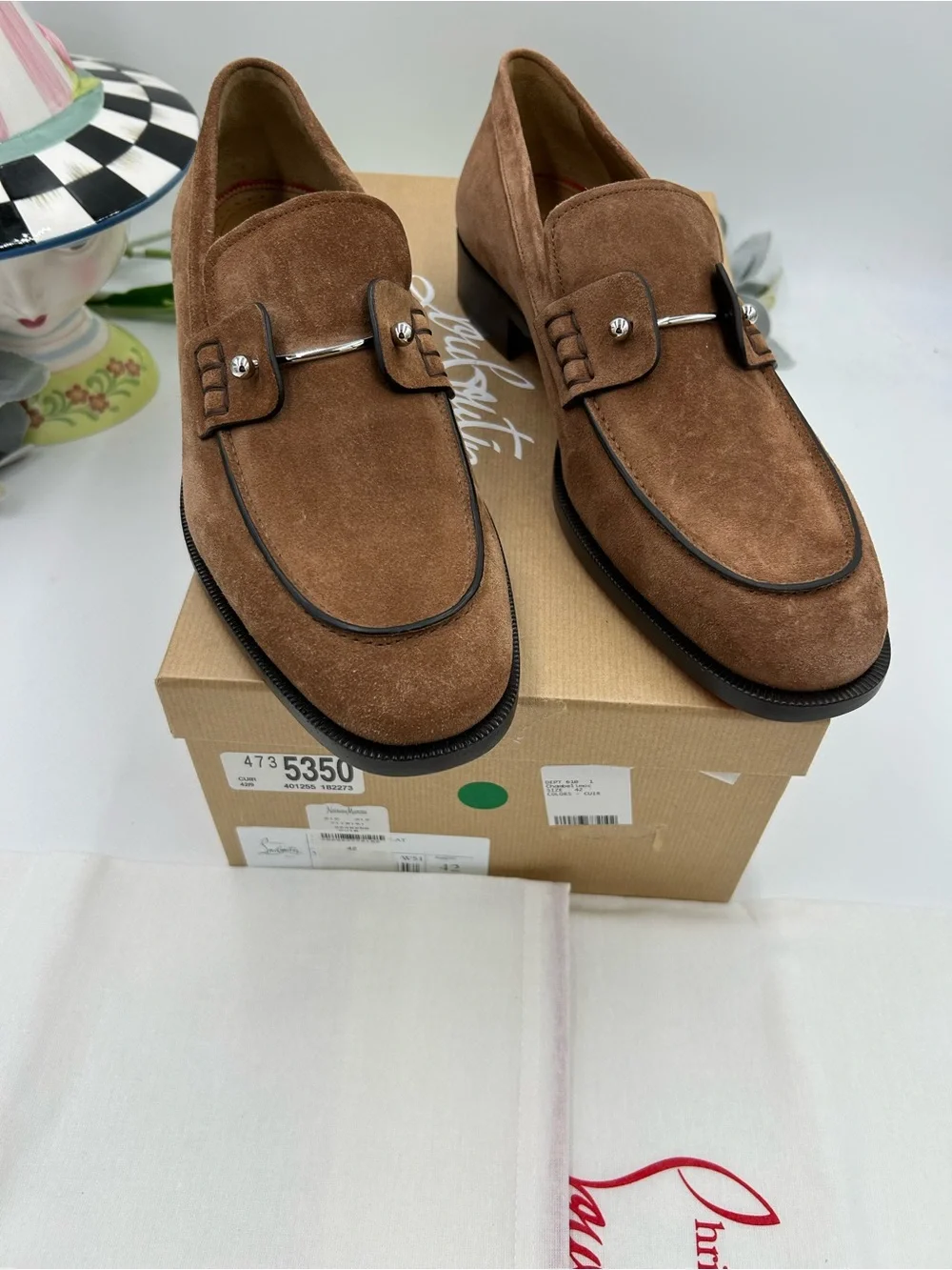 Men's Christian Louboutin CHAMBELIMOC loafers size 42 made in Italy